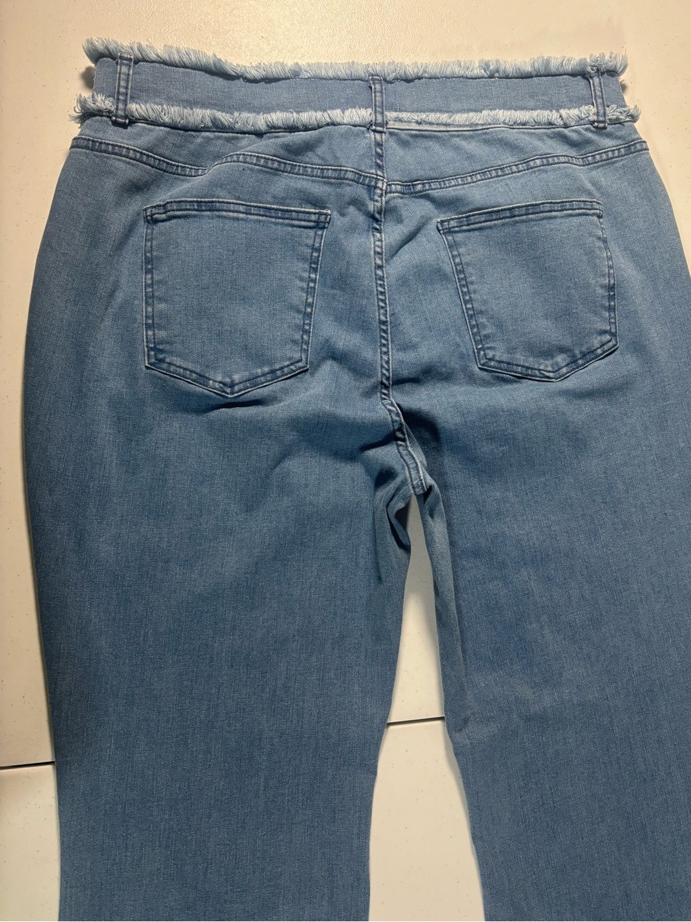 K Jordan Plus Size 20W Raw Hem Flare Wide Leg Jeans Exposed Seam - Picture 7 of 16